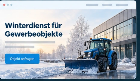 Website-Konzept für einen Winterdienst mit Gewerbeobjekten